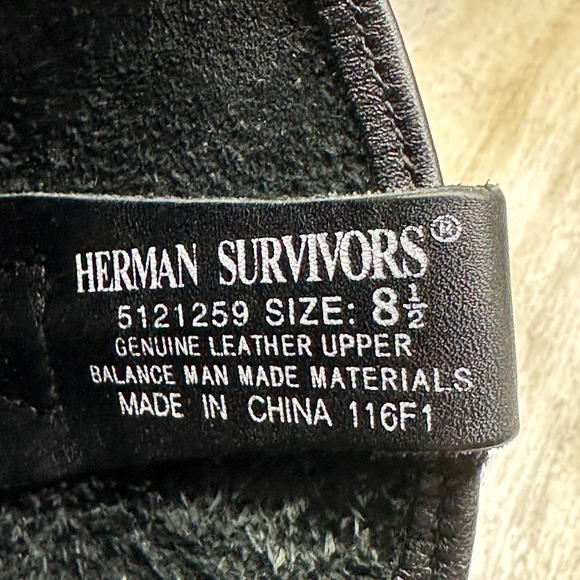 Men\'s Herman Survivors Black Leather Round Safety Toe Work Boots Size 8.5‎ main image 6